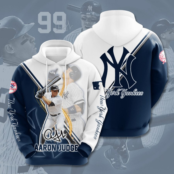 MLB New York Yankees Aaron Judge Signature Pullover Hoodie AOP Shirt