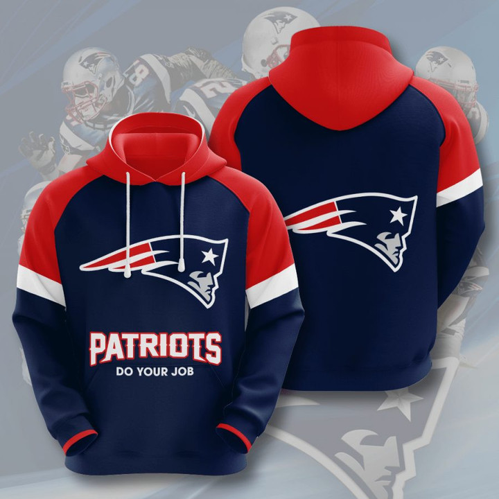 NFL New England Patriots Big Logo Pullover Hoodie AOP Shirt