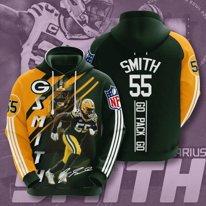 NFL Green Bay Packers Za'Darius Smith Dark Green Gold Pullover Hoodie AOP Shirt
