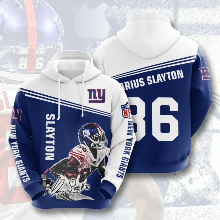 NFL New York Giants Darius Slayton Dark Blue White Pullover Hoodie AOP Shirt
