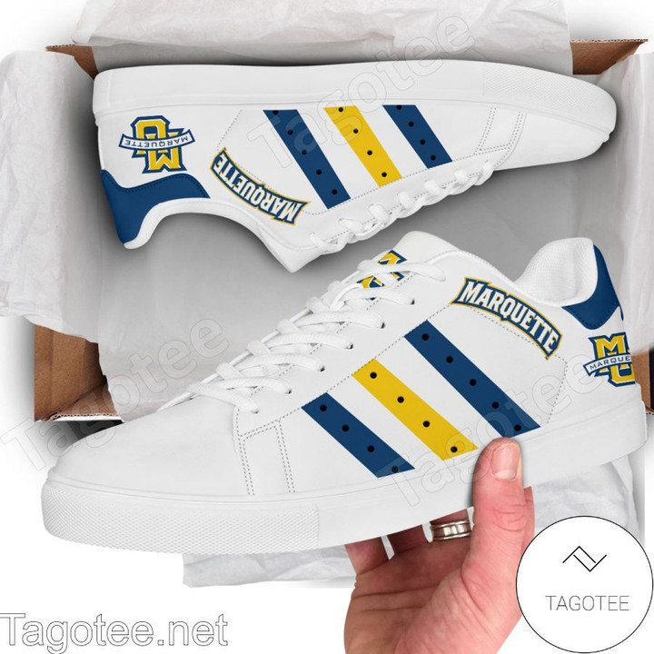 NCAA Marquette Golden Eagles White Stan Smith Shoes