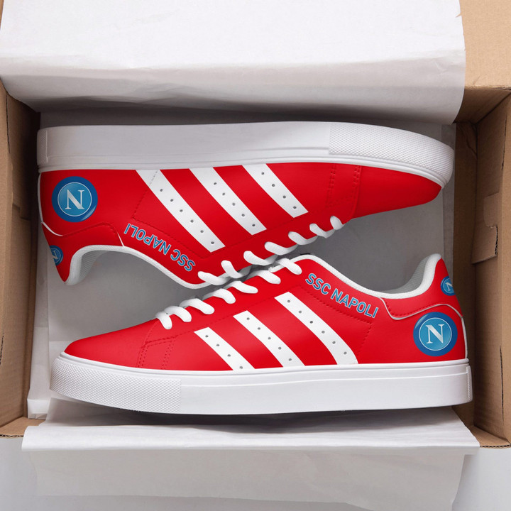 SSC Napoli Red White Stripes Stan Smith Shoes