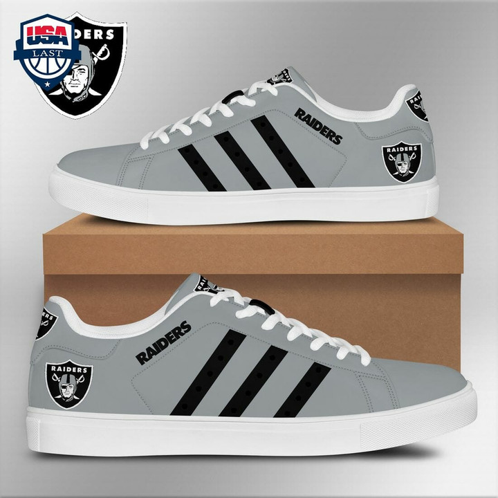 NFL Las Vegas Raiders Silver Black Stan Smith Shoes