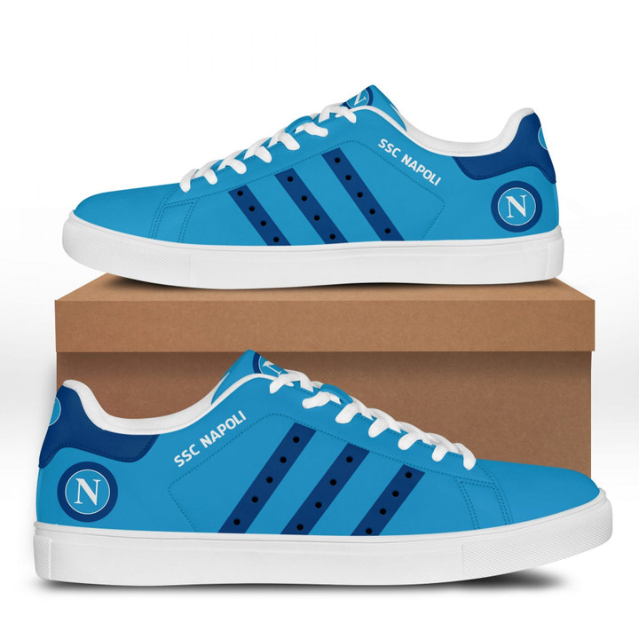 SSC Napoli Light Blue Blue Stripes Stan Smith Shoes