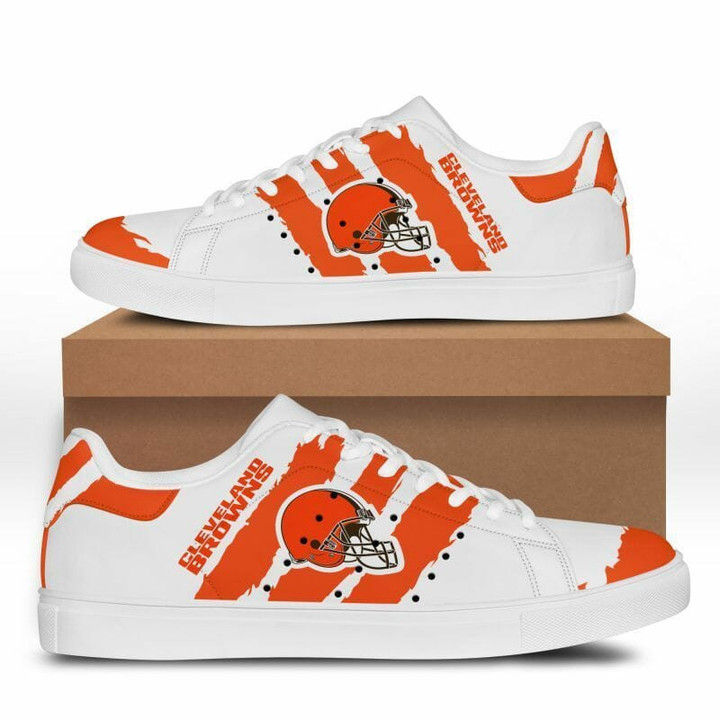 NFL Cleveland Browns White Orange Stan Smith Shoes