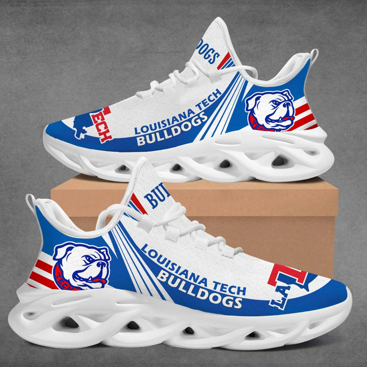NCAA Louisiana Tech Bulldogs White Blue Max Soul Shoes