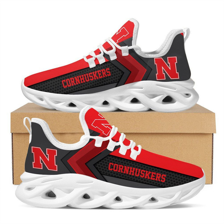 NCAA Nebraska Cornhuskers Red Black Max Soul Shoes