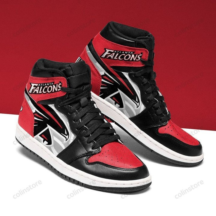 Air JD Hightop Shoes NFL Atlanta Falcons Red Black Air Jordan 1 High Sneakers