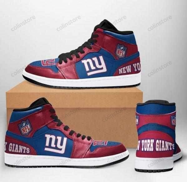 Air JD Hightop Shoes NFL New York Giants Red Blue Air Jordan 1 High Sneakers