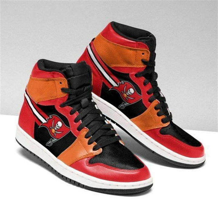 Air JD Hightop Shoes NFL Tampa Bay Buccaneers Red Black Air Jordan 1 High Sneakers V2