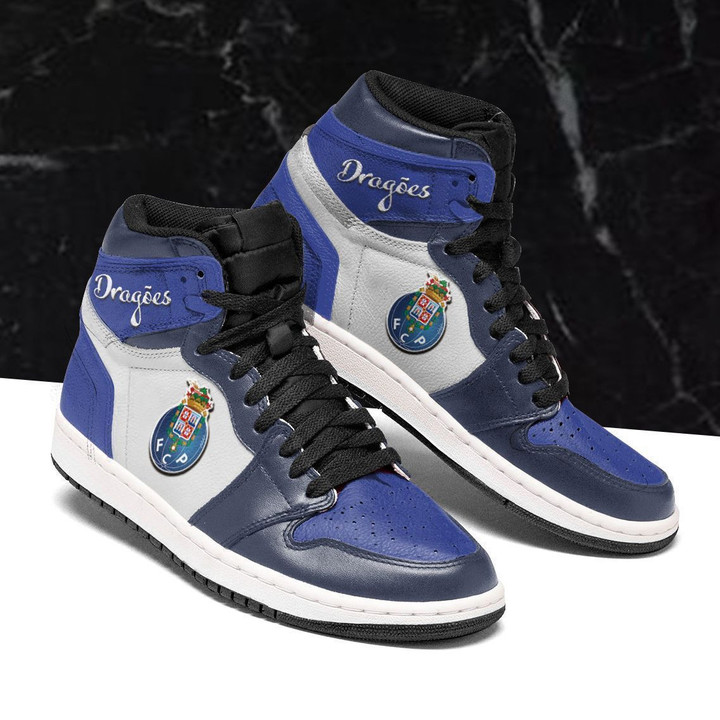 Air JD Hightop Shoes FC Porto Blue White Dragoes Air Jordan 1 High Sneakers
