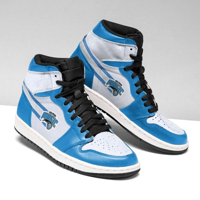 Air JD Hightop Shoes NBA Orlando Magic White Blue Air Jordan 1 High Sneakers