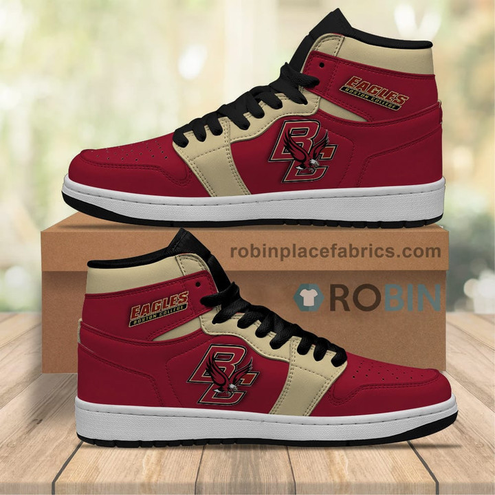 Air JD Hightop Shoes NCAA Boston College Eagles Red Air Jordan 1 High Sneakers