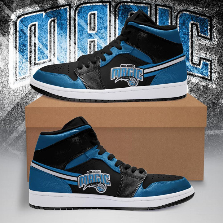 Air JD Hightop Shoes NBA Orlando Magic Blue Black Air Jordan 1 High Sneakers