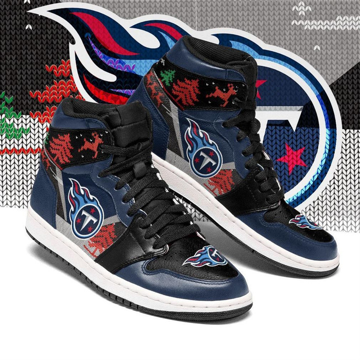 Air JD Hightop Shoes NFL Tennessee Titans Christmas Air Jordan 1 High Sneakers