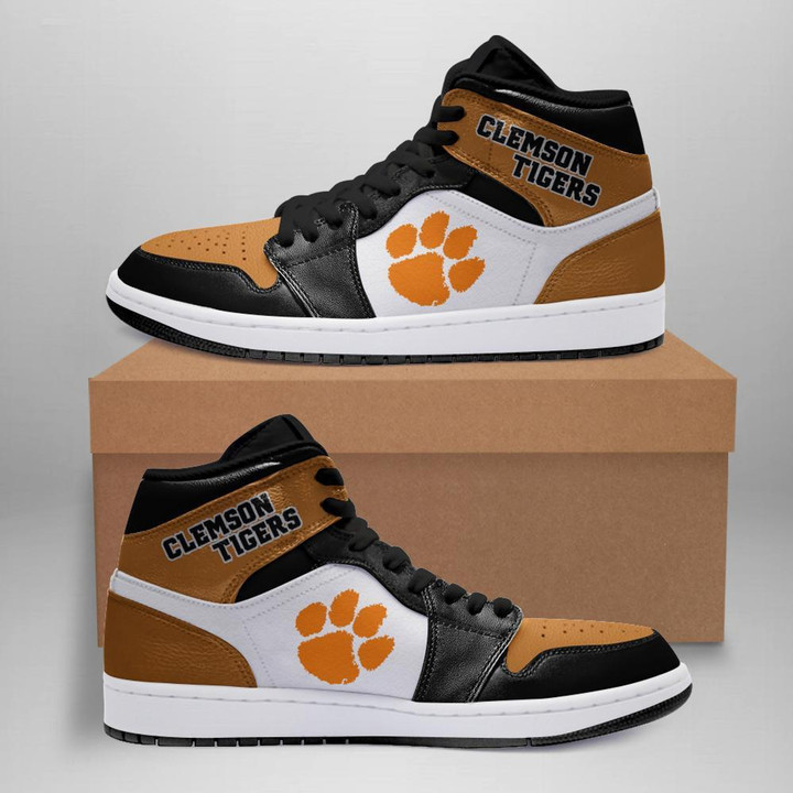 Air JD Hightop Shoes NCAA Clemson Tigers Air Jordan 1 High Sneakers V7