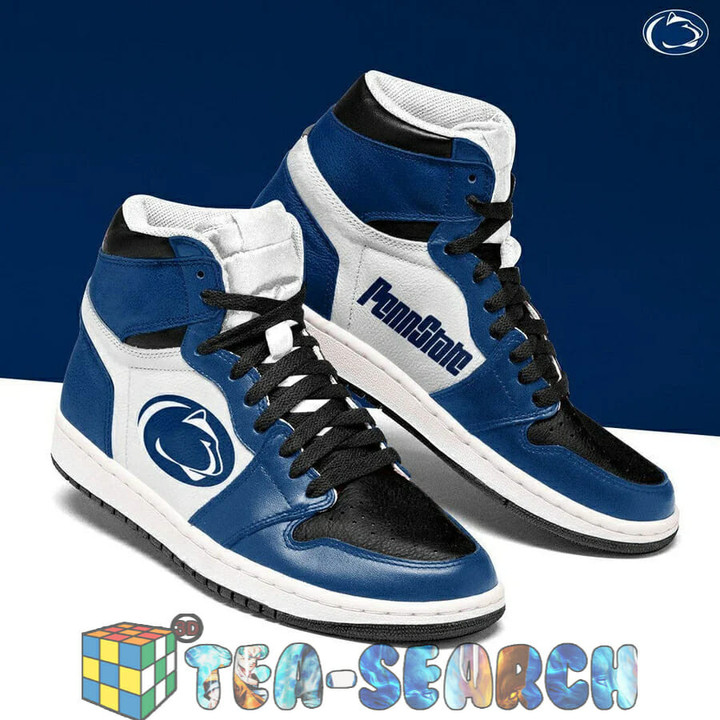 Air JD Hightop Shoes NCAA Penn State Nittany Lions Blue White Air Jordan 1 High Sneakers