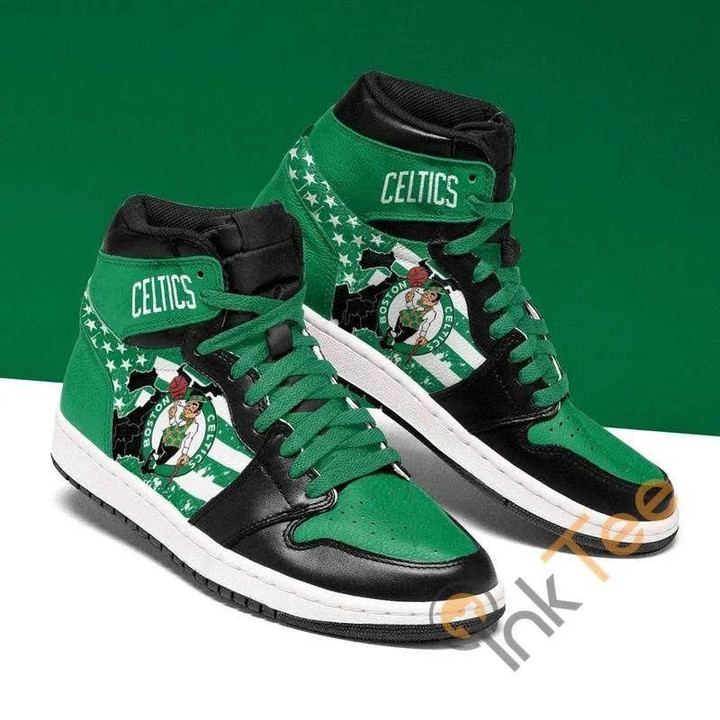 Air JD Hightop Shoes NBA Boston Celtics American Flag Air Jordan 1 High Sneakers