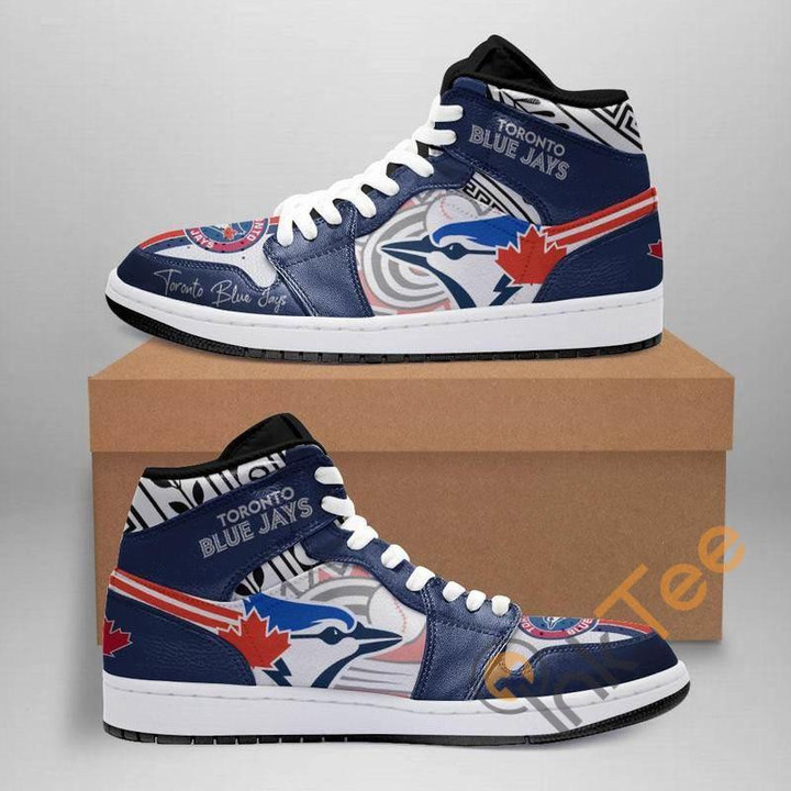 Air JD Hightop Shoes MLB Toronto Blue Jays Air Jordan 1 High Sneakers V4