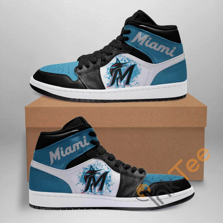 Air JD Hightop Shoes MLB Miami Marlins Air Jordan 1 High Sneakers V3
