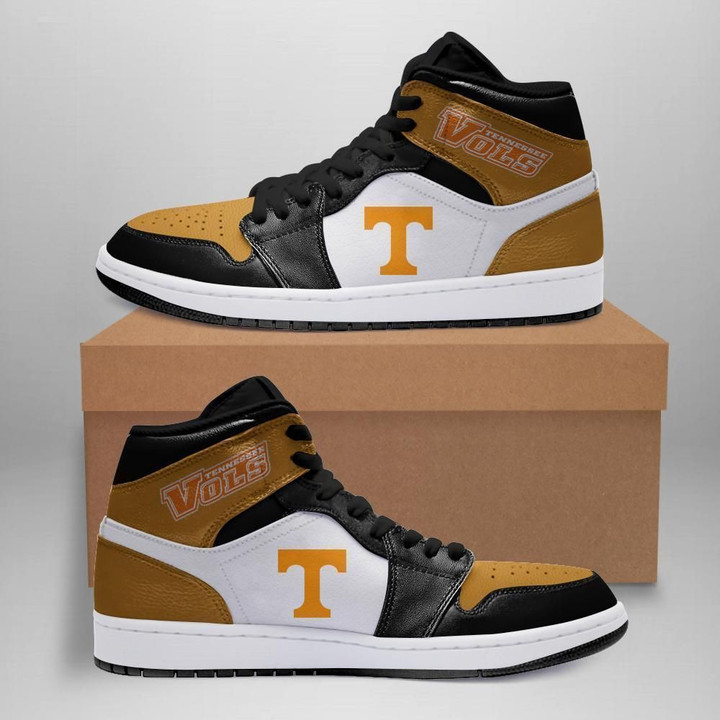 Air JD Hightop Shoes NCAA Tennessee Volunteers Orange White Air Jordan 1 High Sneakers V3