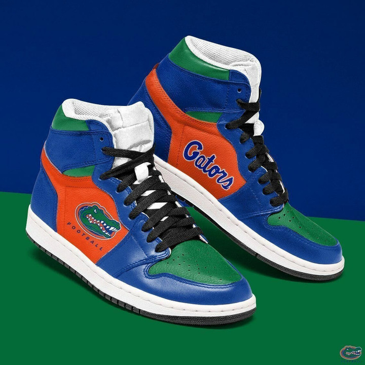 Air JD Hightop Shoes NCAA Florida Gators Green Blue Air Jordan 1 High Sneakers