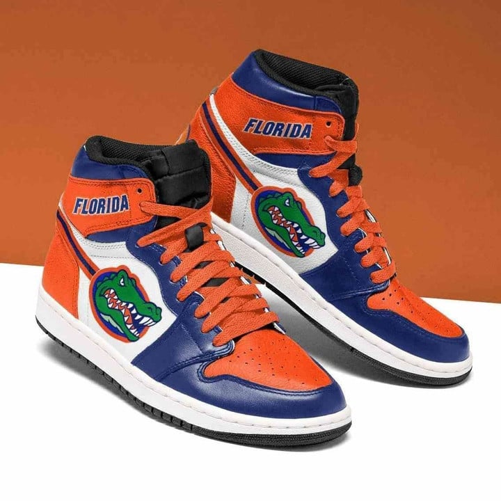 Air JD Hightop Shoes NCAA Florida Gators Orange Blue Air Jordan 1 High Sneakers V2