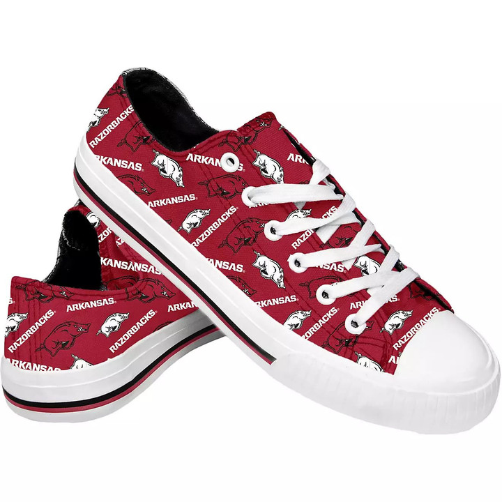 NCAA Arkansas Razorbacks Red Low Top Shoes