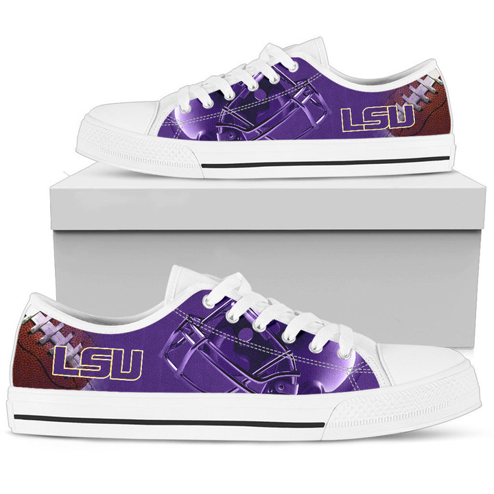 NCAA LSU Tigers Artistic Scratch Low Top Shoes