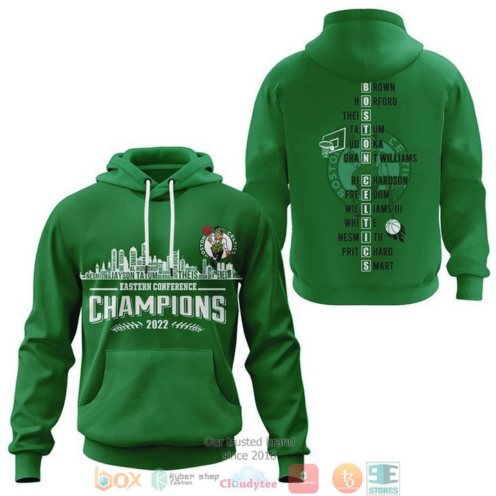 NBA Boston Celtics Green Players Name Eastern Conference Champions 2022 Pullover Hoodie AOP Shirt ath-hd-0607