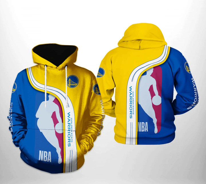NBA Golden State Warriors Gold Blue Pullover Hoodie AOP Shirt ath-hd-0607