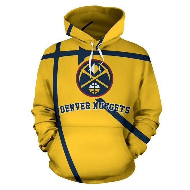 NBA Denver Nuggets Yellow Pullover Hoodie AOP Shirt ath-hd-0607