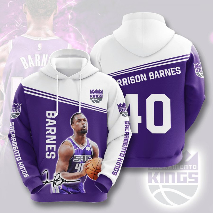 NBA Sacramento Kings Harrison Barnes Pullover Hoodie AOP Shirt ath-hd-0607