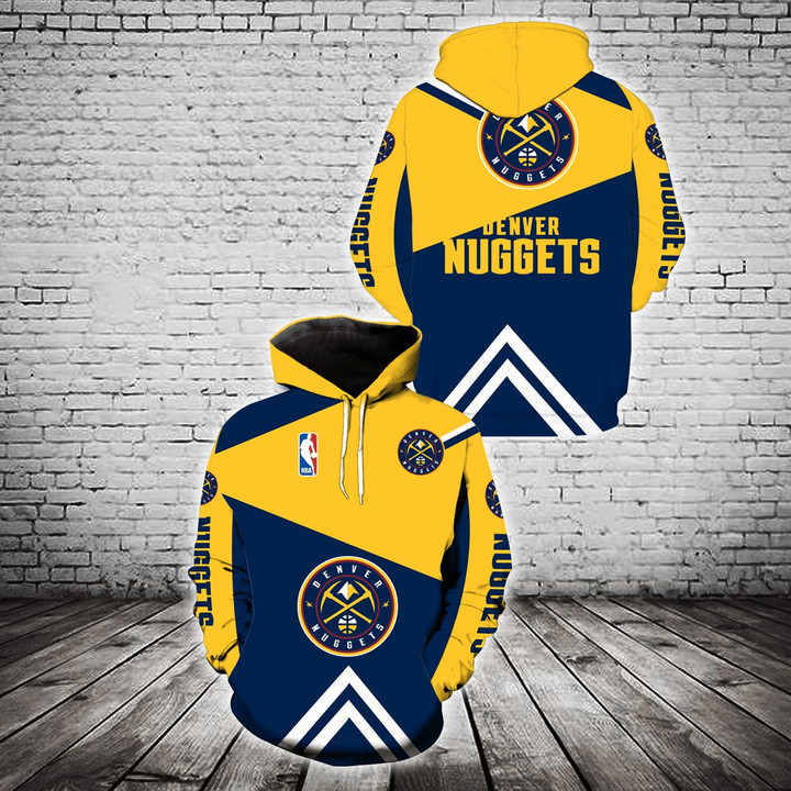 NBA Denver Nuggets Yellow Blue Pullover Hoodie V3 AOP Shirt ath-hd-0607