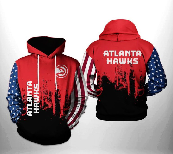 NBA Atlanta Hawks US Flag Pullover Hoodie AOP Shirt ath-hd-0607