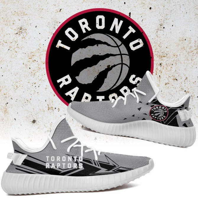 NBA Toronto Raptors Gray Black Arrow Yeezy Boost Sneakers Shoes ah-yz-0707