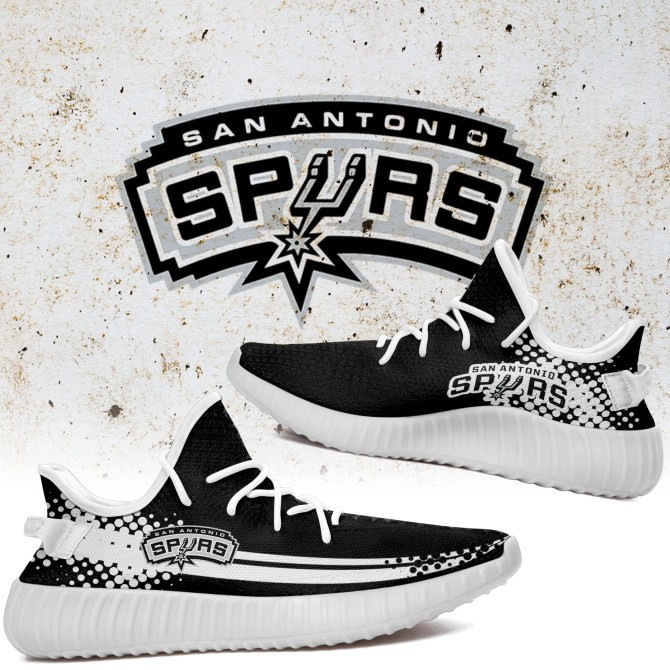 NBA San Antonio Spurs Black White Yeezy Boost Sneakers Shoes ah-yz-0707