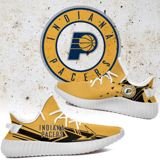 NBA Indiana Pacers Gold Black Arrows Yeezy Boost Sneakers Shoes ah-yz-0707