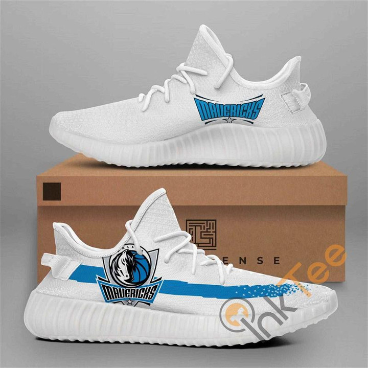 NBA Dallas Mavericks White Blue Yeezy Boost Sneakers V4 Shoes ah-yz-0707