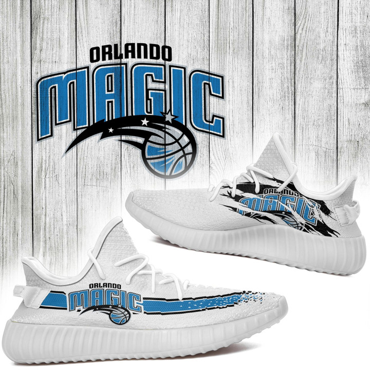 NBA Orlando Magic White Blue Scratch Yeezy Boost Sneakers Shoes ah-yz-0707