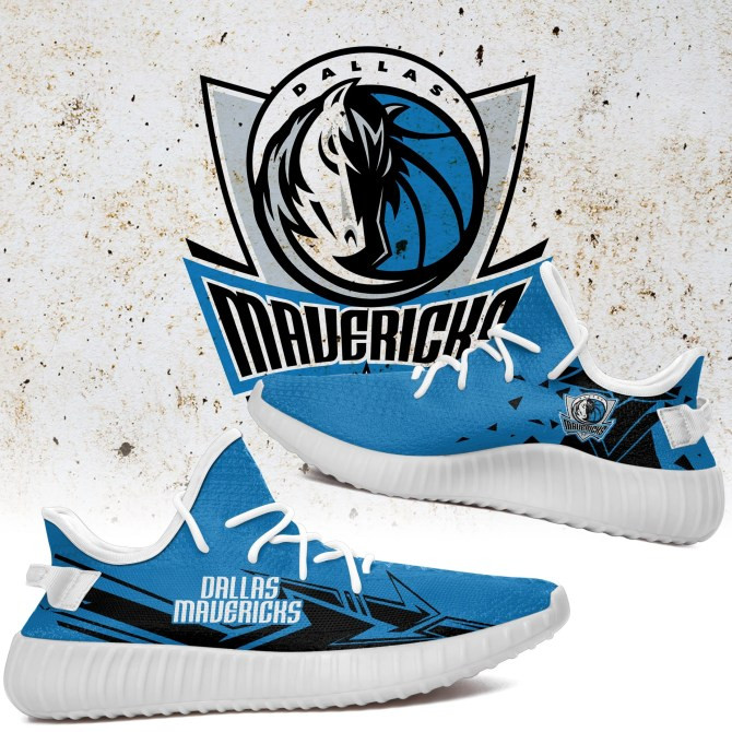 NBA Dallas Mavericks Blue Black Arrow Yeezy Boost Sneakers Shoes ah-yz-0707
