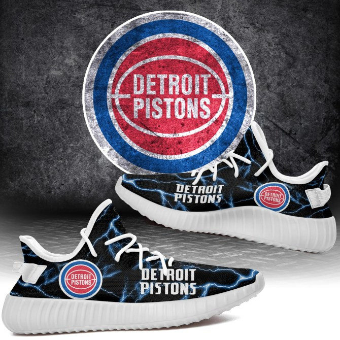 NBA Detroit Pistons Lightning Yeezy Boost Sneakers Shoes ah-yz-0707