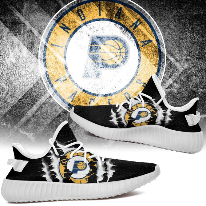 NBA Indiana Pacers Black Scratch Yeezy Boost Sneakers Shoes ah-yz-0707