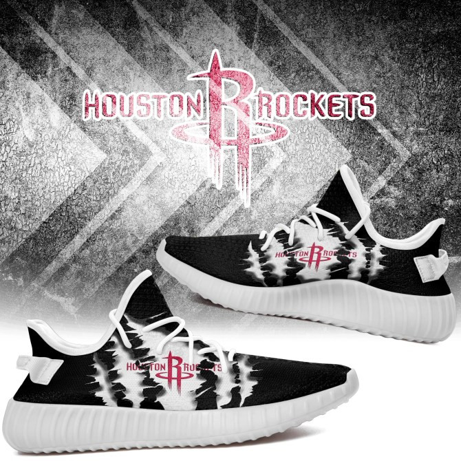 NBA Houston Rockets Black Scratch Yeezy Boost Sneakers Shoes ah-yz-0707