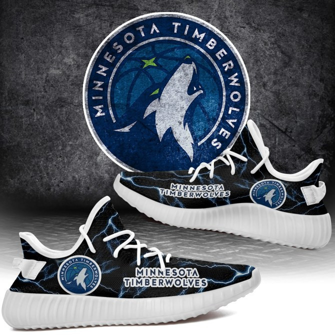NBA Minnesota Timberwolves Lightning Yeezy Boost Sneakers Shoes ah-yz-0707