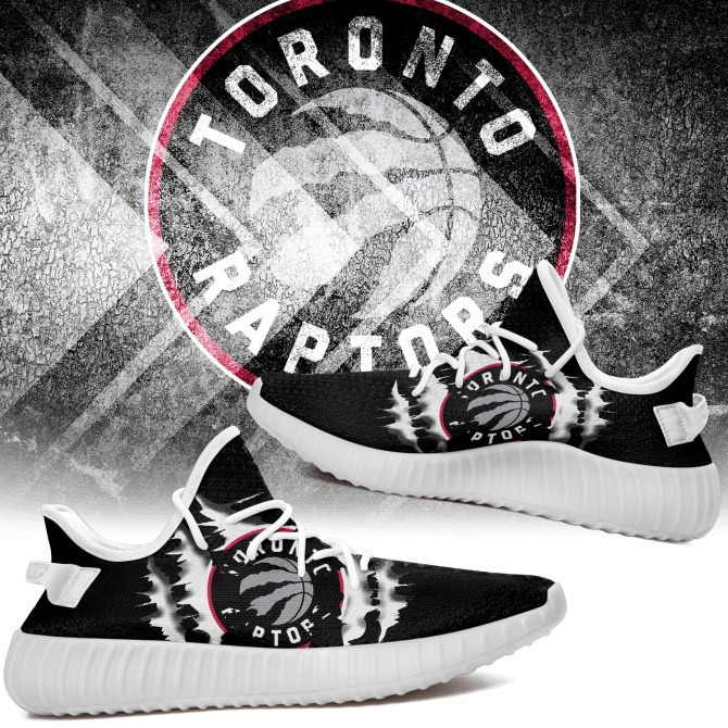 NBA Toronto Raptors Black Scratch Yeezy Boost Sneakers Shoes ah-yz-0707