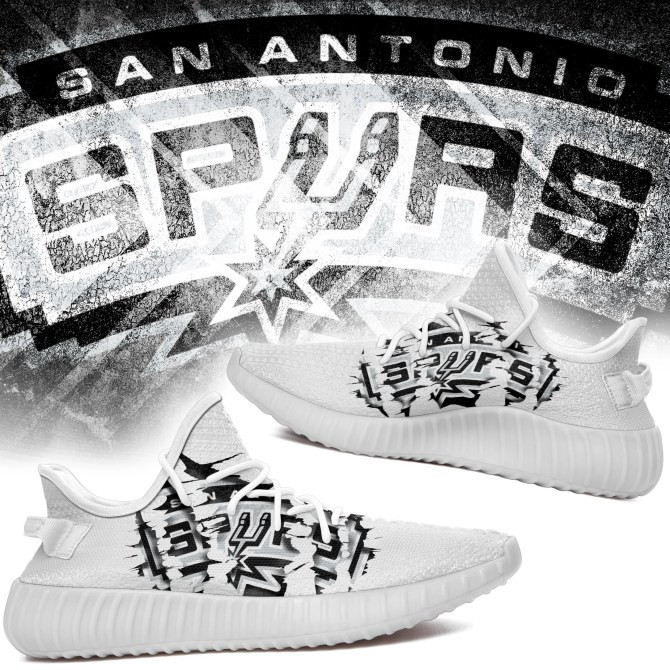 NBA San Antonio Spurs White Scratch Yeezy Boost Sneakers Shoes ah-yz-0707