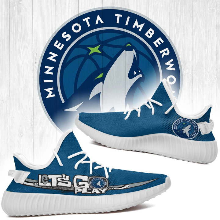 NBA Minnesota Timberwolves Let's Go Play Yeezy Boost Sneakers Shoes ah-yz-0707