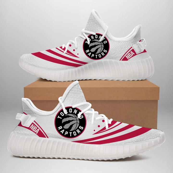 NBA Toronto Raptors White Red Yeezy Boost Sneakers V4 Shoes ah-yz-0707