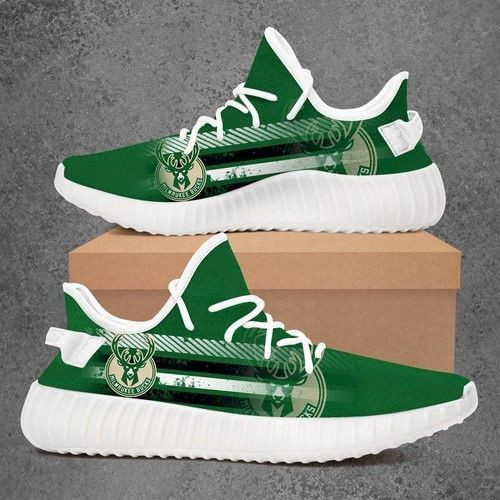 NBA Milwaukee Bucks Green Special Edition Yeezy Boost Sneakers Shoes ah-yz-0707